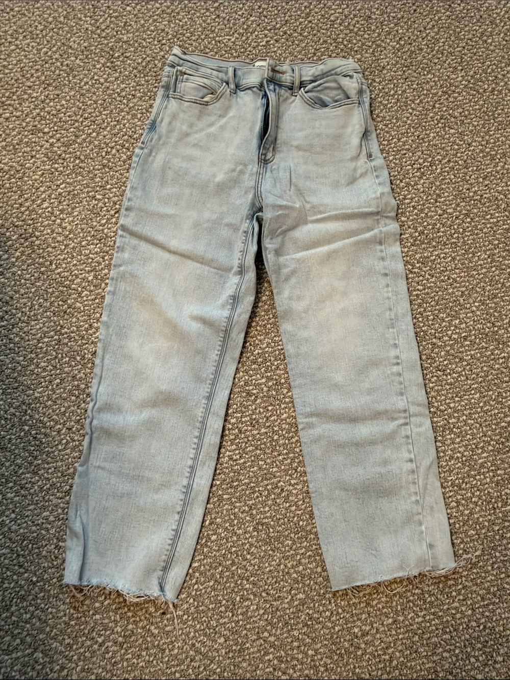 Light Blue Cropped Straight Jeans - Women's Ankle Denim